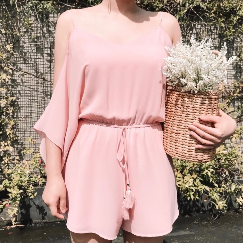 Naked Zebra | Dusty Rose Cold Shoulder Romper